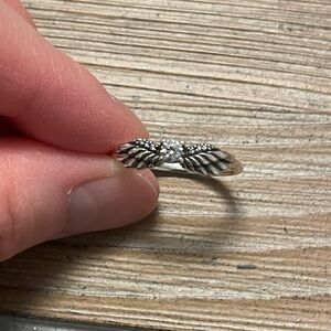Pandora angel wings CZ sterling silver size 6